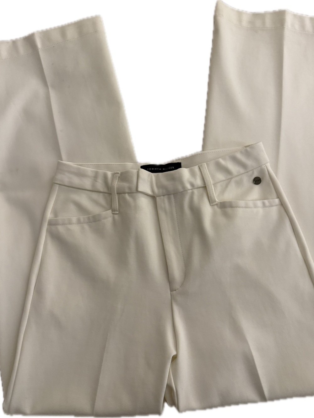 Tommy Hilfiger Off-White High-Rise Wide Leg Trousers NWOT